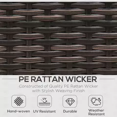 Outsunny 8 Piece Rattan Corner Sofa Set with Wide & Deep Seat, Assembled Aluminium PE Rattan Garden Furniture Set with Thick Cushions and Glass Top Table for Outdoor, Conservatory, Mixed Brown - 4