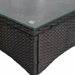 Outsunny 2 Seater Rattan Bistro Set, Steel-Black - 9