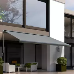 Outsunny Cassette Electric Manual Awning Door Window Retractable Canopy w/ R/C & LED 300W x 0-250D cm - 9