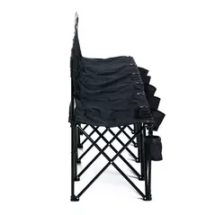 Outsunny 6 Seater Folding Camping Chair with Cup Holder & Carry Bag - Black - 8