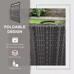 Outsunny Rattan Folding Sun Lounger Outdoor Chair with Cushion and Pillow Grey - 7