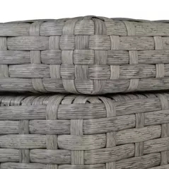 Outsunny 4 Pieces Rattan Garden Furniture Set, 4 Seater Garden Sofa Set with Storage Box, Loveseats and Glass Top Table, Wicker Outdoor Conservatory Furniture with Cushions for Outdoor, Patio, Grey - 8