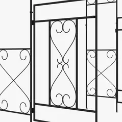 Outsunny Decorative Garden Arch, with Gate - Black - 8