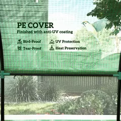 Outsunny 300 x 300cm Walk-In Polytunnel Greenhouse - Green - 4