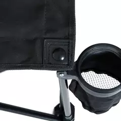 Outsunny 6 Seater Folding Camping Chair with Cup Holder & Carry Bag - Black - 9