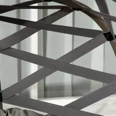 Outsunny 2 Seater Egg Chair Outdoor, Folding Weave Garden Furniture Chair with Cushion, Cup Pockets - Sand Brown - 9