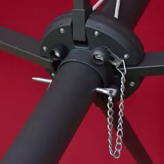 Outsunny 4.4m Double-Sided Sun Umbrella Patio Parasol LED Solar Lights Red - 9