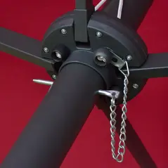 Outsunny 4.4m Double-Sided Sun Umbrella Patio Parasol LED Solar Lights Red - 9