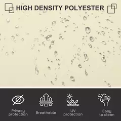 Outsunny Retractable Sun Side Awning Screen Fence Patio Garden Wall Balcony Screening Panel Outdoor Blind Privacy Divider (3x1.6M, Cream White) - 7