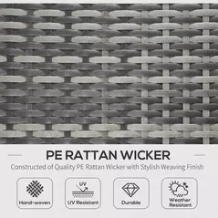 Outsunny Rattan Folding Sun Lounger Outdoor Chair with Cushion and Pillow Grey - 4