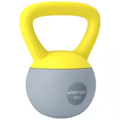 SPORTNOW 4KG Soft Kettlebell, Kettle Bell with Non-Slip Handle for Home Gym, Weight Lifting, Strength Training, Yellow/Grey - 1