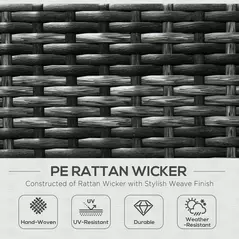 Outsunny Eight-Piece Rattan Sofa Set - Orange/Grey - 4