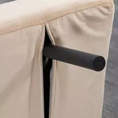 HOMCOM 4-in-1 Velvet-Feel Single Chair Bed, with Pillow - Beige - 8