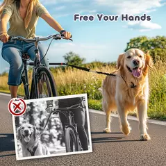 PawHut Dog Lead for Bicycle, Dog Leash for Cycling, Training, Jogging, Black - 7