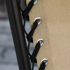 Outsunny Garden Rocking Chair Folding Recliner Outdoor Adjustable Sun Lounger Rocker Zero-Gravity Seat with Headrest Side Holder Patio Deck - Beige - 9