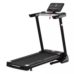 HOMCOM Motorised Folding Treadmill with 500W & LED Screen for Home, Black - 1