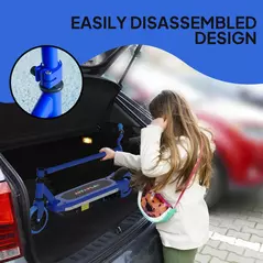 AIYAPLAY Electric Scooter for Kids 6-14 Years, with Colourful Lights, Blue - 7