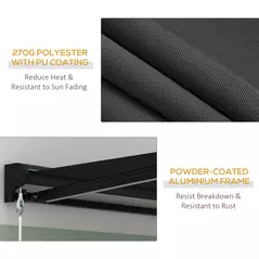 Outsunny 2 x 2.5m Electric Awning, with LED Light Strips - Grey - 6