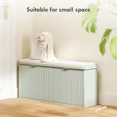 HOMCOM Elegant Ten Shoe Bench, with Top Seat - Green - 4