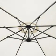 Outsunny Umbrella Parasol W/Solar Powered LED strips, Φ2.95x2.45H m-Cream - 8