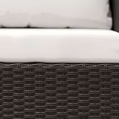 Outsunny 3 Pieces Rattan Bistro Set with 4 Cushions, Wicker Garden Furniture Set, Glass Top Coffee Table and Chairs for Outdoor Patio, Balcony, Terrace and Conservatory, Brown - 9