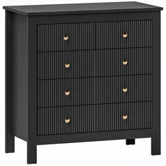 HOMCOM Elegant Chest of Five Drawers - Black - 1