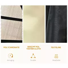 Outsunny 3.6 x 4m Hardtop Gazebo Canopy with Polycarbonate Roof and Aluminium Frame, Garden Pavilion with Mosquito Netting and Curtains - 6