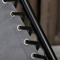 Outsunny Garden Rocking Chair Folding Recliner Outdoor Adjustable Sun Lounger Rocker Zero-Gravity Seat with Headrest Side Holder Patio Deck - Grey - 9