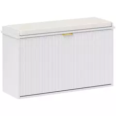 HOMCOM Elegant Eight Shoe Bench, with Top Seat - White - 1