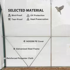 Outsunny 4 x 3(m) Walk-In Tunnel Greenhouse, with Accessories - White - 6