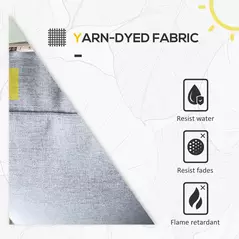 Outsunny 5-Piece Rattan Patio Furniture Set with Corner Sofa, Footstools, Coffee Table, for Poolside, Grey - 7