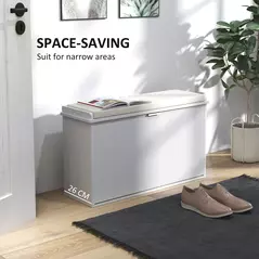 HOMCOM Elegant Eight Shoe Bench, with Top Seat - White - 6