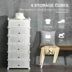 HOMCOM Six Cube Modular Storage Storage Unit - White - 4
