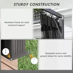 Outsunny 3 x 3m Aluminium Frame Pergola, with Retractable Roof - Dark Grey - 6