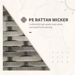 Outsunny 3 Pieces Rattan Bistro Set, Wicker Garden Furniture Set with Storage Coffee Table and Chairs, Thickened Cushions for Outdoor, Patio, Balcony, Orange - 7