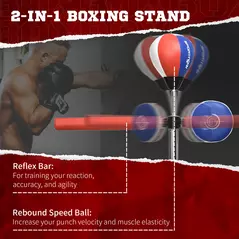 SPORTNOW Adjustable Speed Bag, Boxing Bag, with Sand, Reflex Bar, Punching Pad, Multicoloured - 4