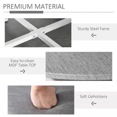 HOMCOM Modern Round Dining Table Set with 4 Upholstered Stools for Dining Room, Kitchen, Grey - 6