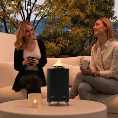 Outsunny Smokeless Fire Pit, 16 x 16 cm Stainless Steel Portable Wood Burning Firepit with Poker, Wood or Pellet Fuelled Tabletop Fire Pit for Garden Camping Bonfire Party, Black - 2