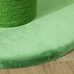 PawHut 63cm Cat Scratching Post for Indoor Cats, with Sisal Rope Cover, Large Base, Green - 9