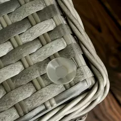 Outsunny 3 Pieces Rattan Bistro Set, Wicker Garden Bistro Set, Glass Top Balcony Table and Chairs with Cushions for Outdoor, Patio, Balcony, Grey - 9