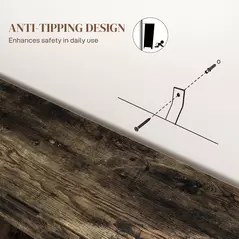 HOMCOM Sideboard, Industrial Storage Cabinet with Doors, Drawer, Cupboard and Adjustable Shelves for Living Room, Dining Room, Hallway, Rustic Brown - 6