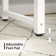 HOMCOM Computer Desk, Writing Table, 80 x 60 x 76cm Workstation for Home Office, Study with Metal Frame, Simple Assembly, White - 4