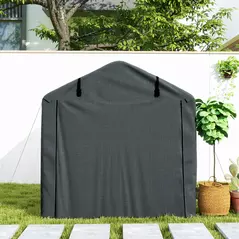 Outsunny 2.2 x 1.6 m Garden Storage Tent, Waterproof Anti-UV Bike Tent with Roll-up Zipper Door, Galvanised Outdoor Storage Shelter Carport for Bike, Motorbike, Garden Tools, Dark Grey - 8