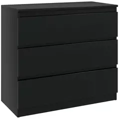 HOMCOM Chest of Three Drawers - Black - 1