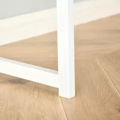 HOMCOM Folding Desk, L Shaped Desk, Corner Computer Desk with 2-Tier Storage Shelf for Home Office, Study Room, Workstation, Easy Assembly, 120 x 72.5 x 76.5cm, Oak Tone - 8