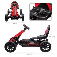 HOMCOM 12V Electric Go-Kart for Kids, Ride-On Racing Go-Kart, with Forward and Reversing Functions, for Ages 3-8 Years - Red - 3