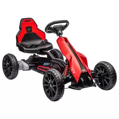 HOMCOM 12V Electric Go-Kart for Kids, Ride-On Racing Go-Kart, with Forward and Reversing Functions, for Ages 3-8 Years - Red - 1