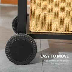 Outsunny Adjustable Charcoal Pan BBQ, with Thermometer and Warming Rack - 8