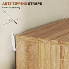 Vinsetto Five-Drawer Filing Cabinet, with Wheels - Oak Brown - 7