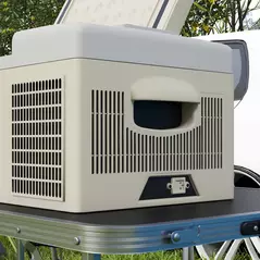 Outsunny 16L Portable Car Fridge, -20℃ to 10℃ Adjustable Temperature - Khaki/Grey - 9